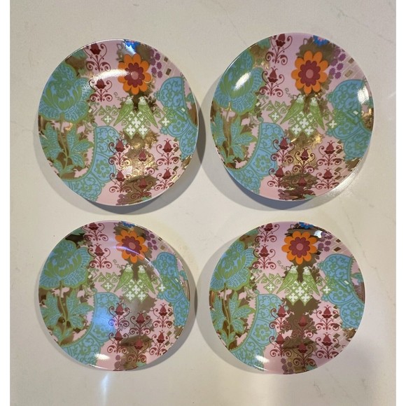 Rosanna Spice Dessert Plates 8” Porcelain Set of 4 Original Box Floral Asian - Picture 7 of 11
